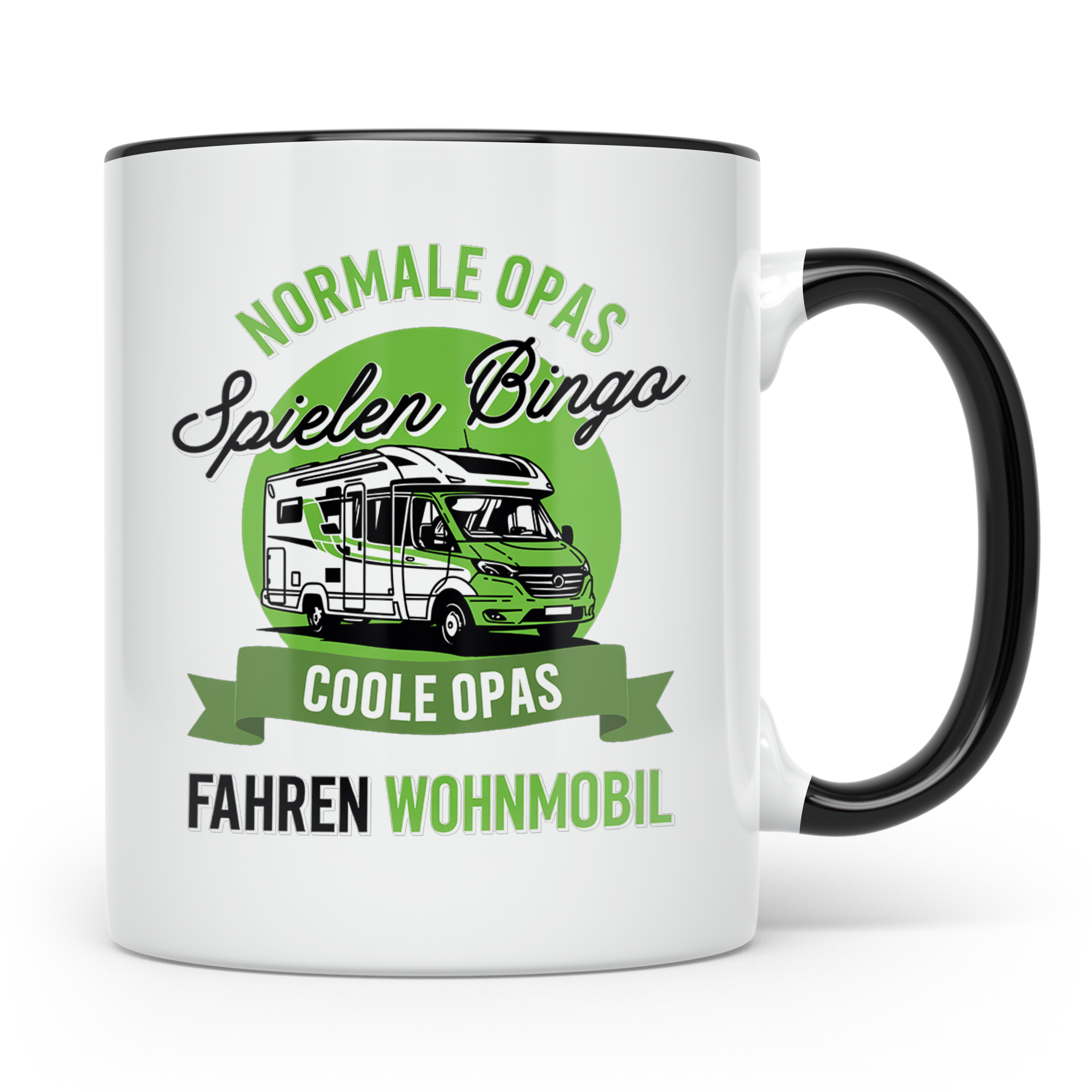 Opa Wohnmobil Tasse Camping Spruch Coole Opas fahren Wohnmob – Schwarz [farbe:schwarz]
