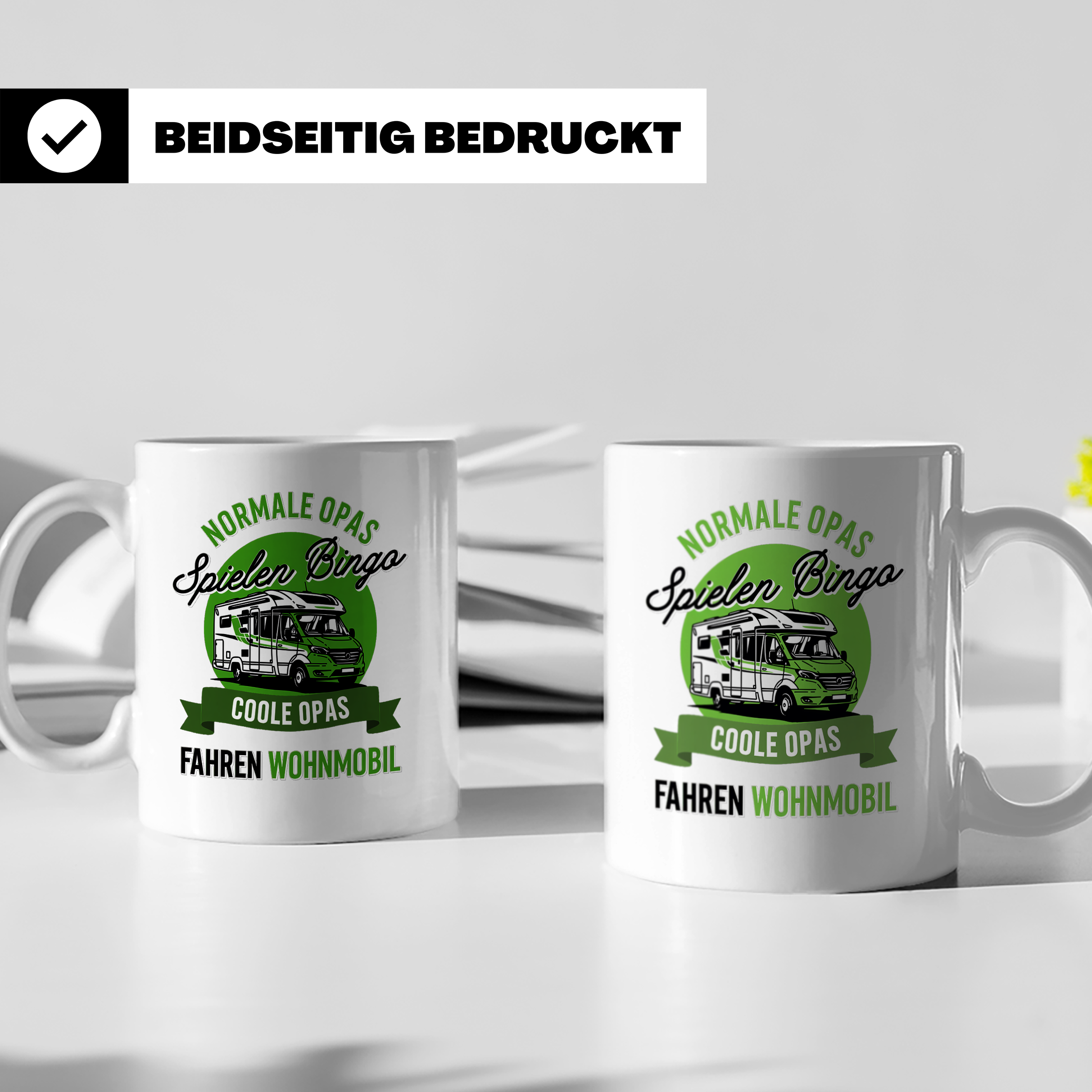 Opa Wohnmobil Tasse Camping Spruch Coole Opas fahren Wohnmob – Weiß [farbe:weiß]