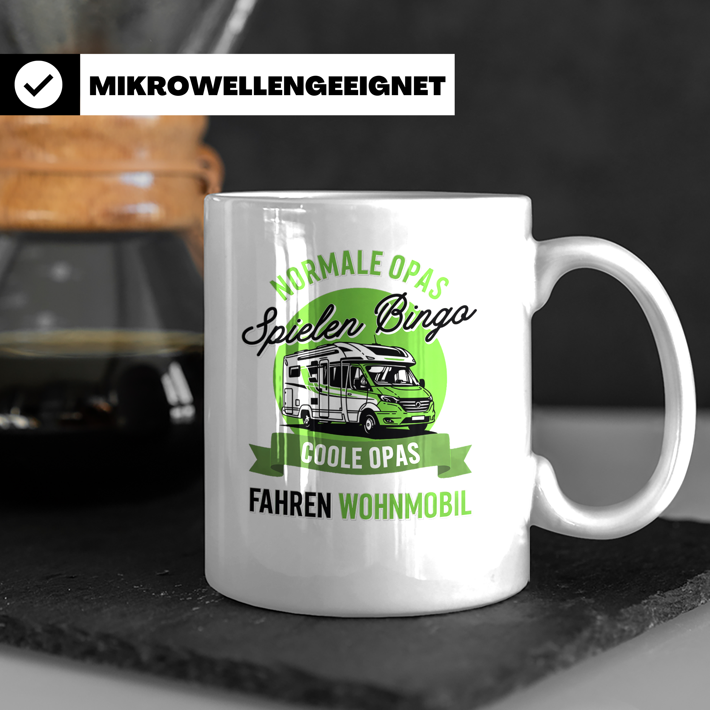 Opa Wohnmobil Tasse Camping Spruch Coole Opas fahren Wohnmob – Weiß [farbe:weiß]