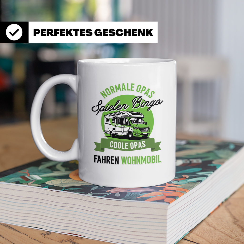 Opa Wohnmobil Tasse Camping Spruch Coole Opas fahren Wohnmob – Weiß [farbe:weiß]