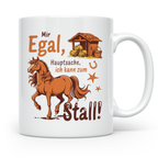 Pferde Tasse Spruch Mir Egal Hauptsache Stall | Geschenk Rei – Weiß [farbe:weiß]