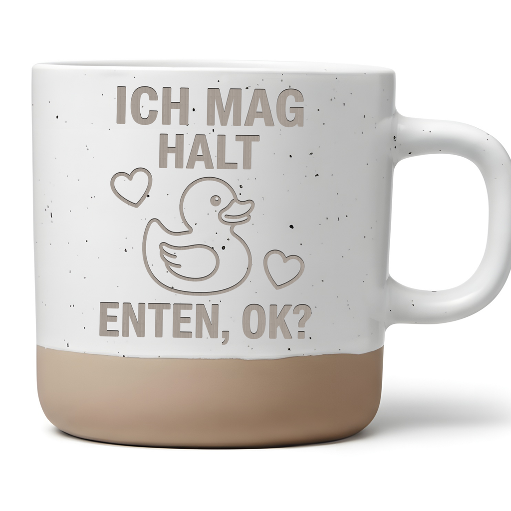Tasse Enten Ich mag halt Enten ok, Enten Becher Keramik, Geschenk Ente – Bild 1