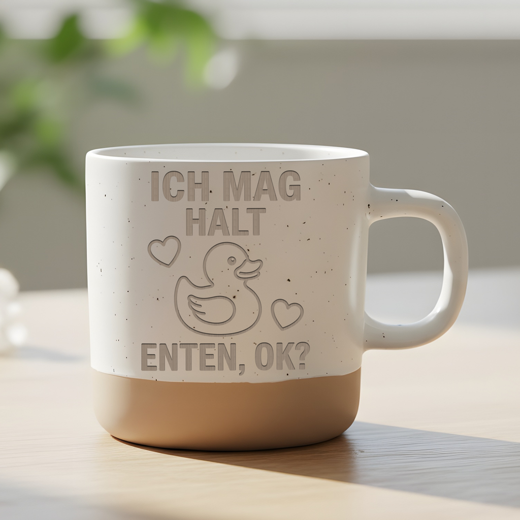 Tasse Enten Ich mag halt Enten ok, Enten Becher Keramik, Geschenk Ente – Bild 6