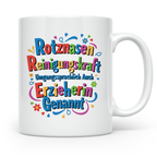 Erzieherin Tasse mit Spruch Rotznasen Reinigungskraft, Gesch – Weiß [farbe:weiß]