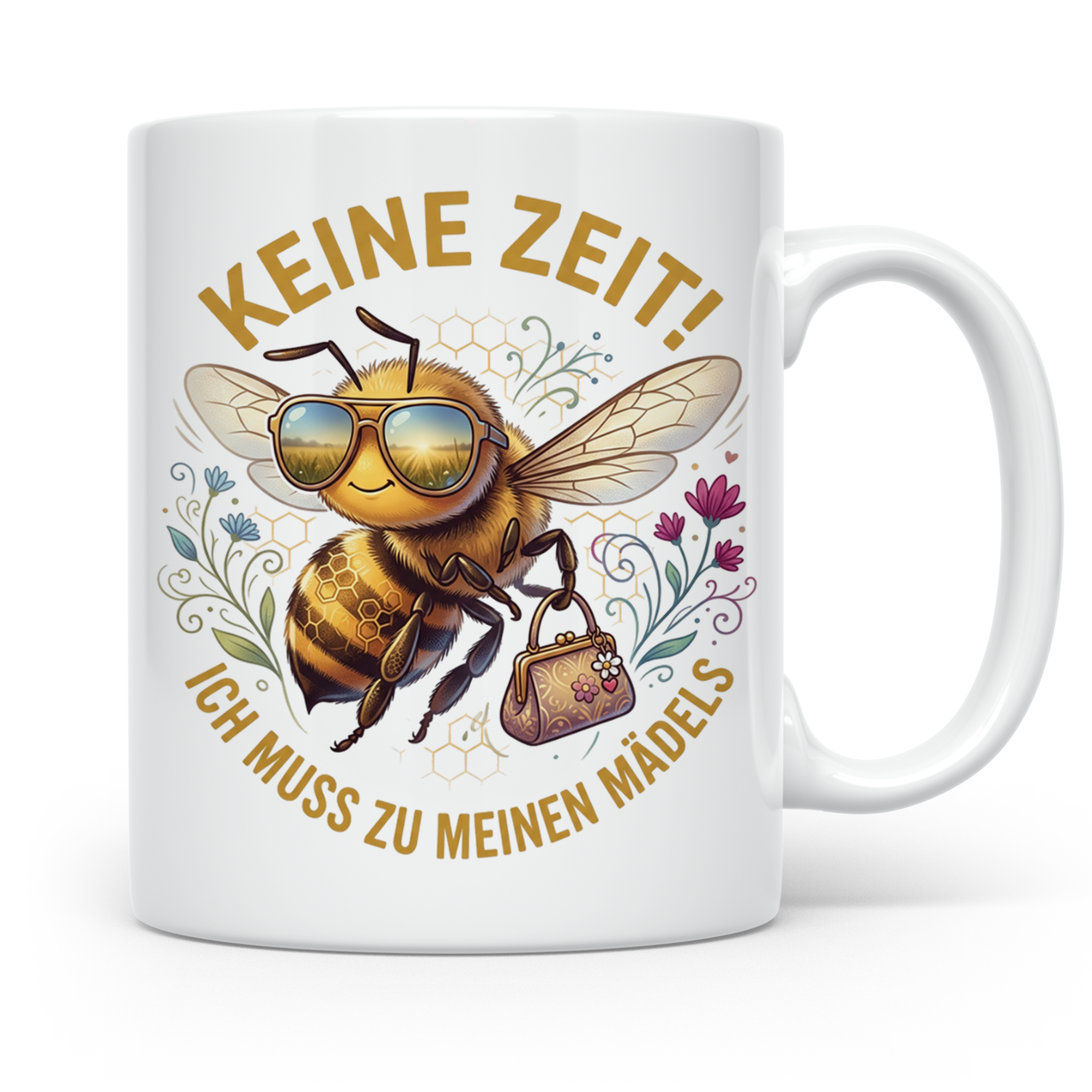 Mädelsabend Tasse mit Spruch 'Keine Zeit ich muss zu meinen  – Weiß [farbe:weiß]
