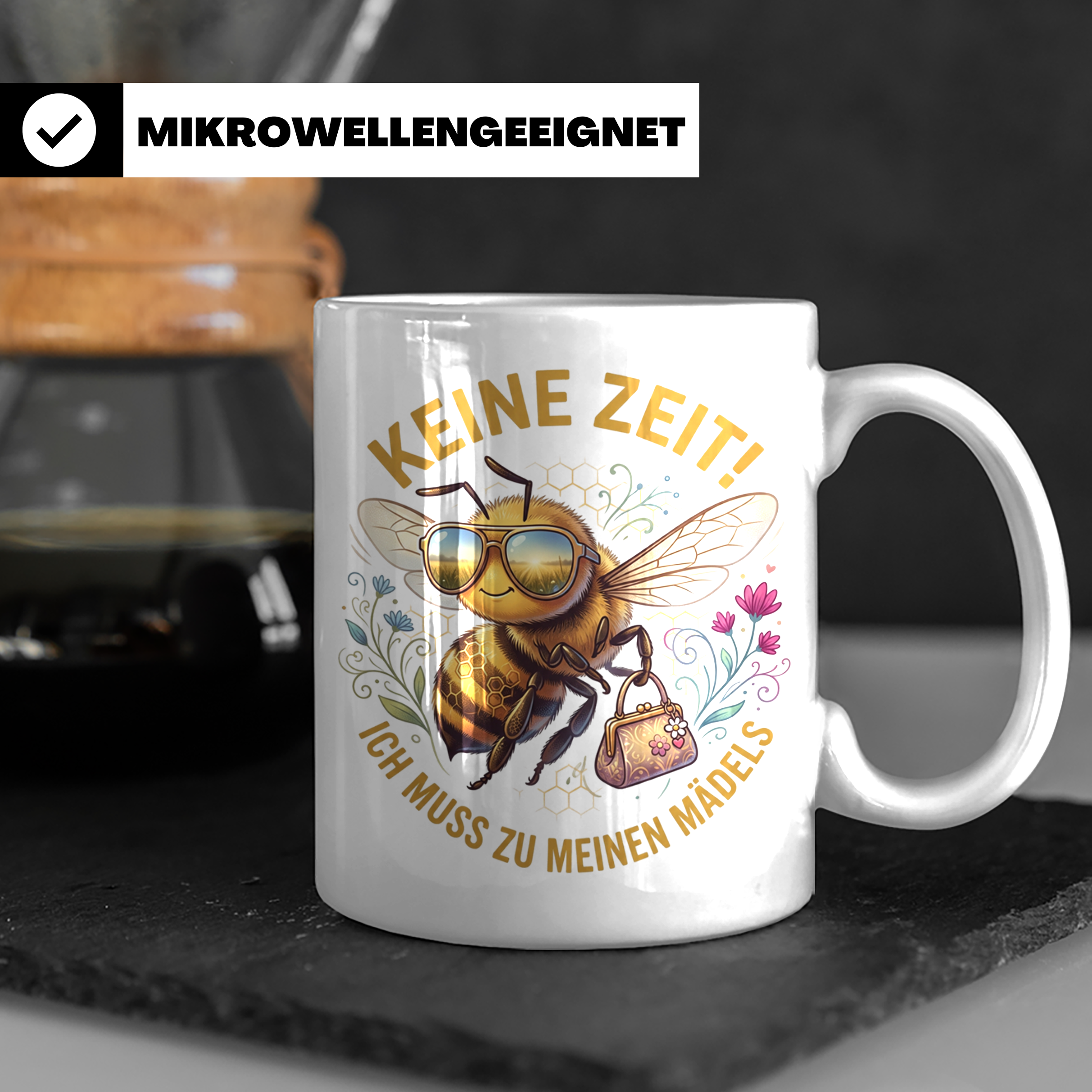Mädelsabend Tasse mit Spruch 'Keine Zeit ich muss zu meinen  – Weiß [farbe:weiß]
