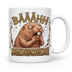 Nacktmull Tasse Bäh Menschen, Lustiger Kaffeebecher für Morg – Weiß [farbe:weiß]