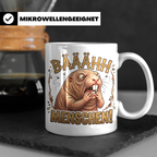Nacktmull Tasse Bäh Menschen, Lustiger Kaffeebecher für Morg – Weiß [farbe:weiß]