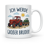 Großer Bruder Traktor Tasse, Ich werde Großer Bruder Geschen – Weiß [farbe:weiß]