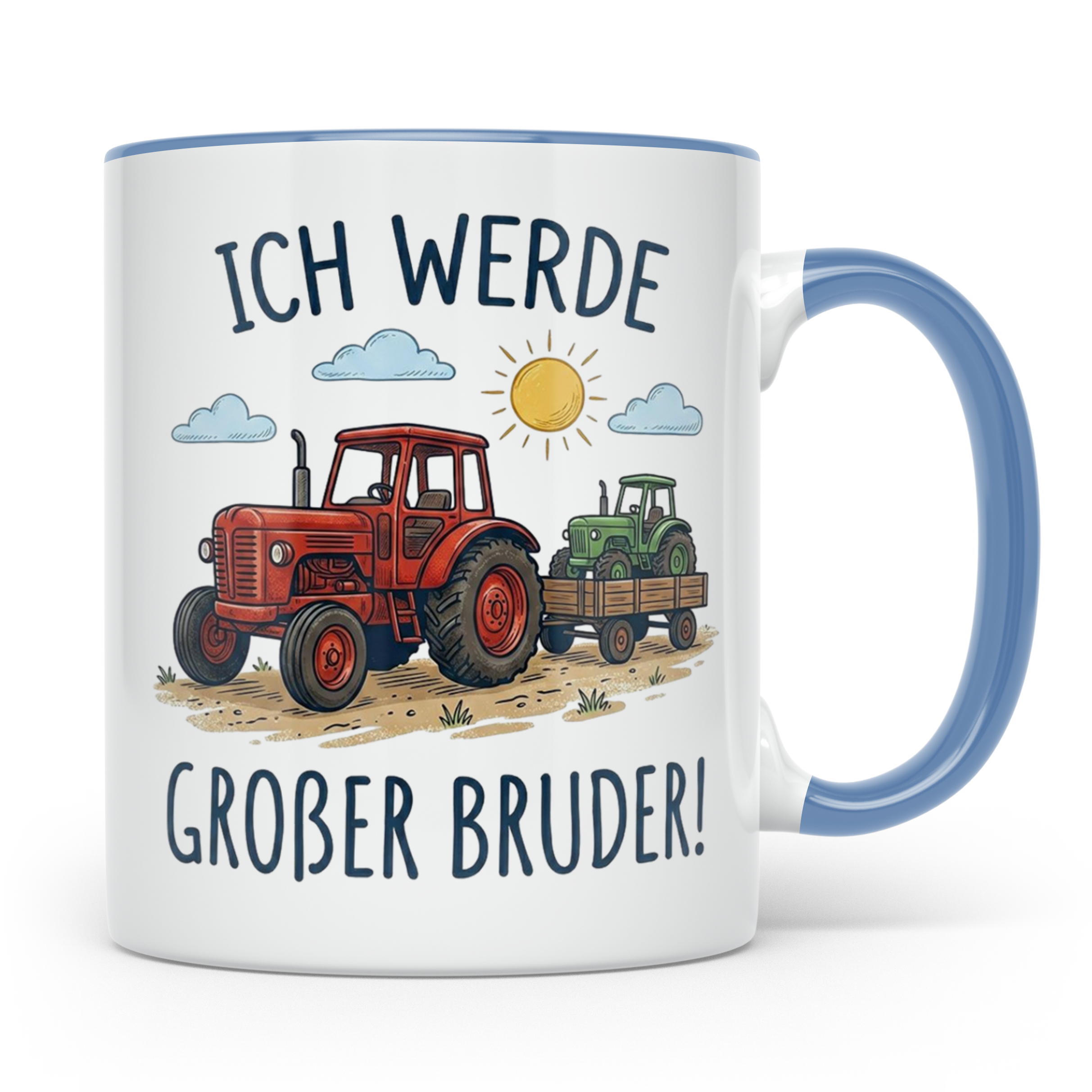 Großer Bruder Traktor Tasse, Ich werde Großer Bruder Geschen – Blau [farbe:blau]