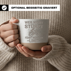 Tasse Mountainbike Wer nicht stürzt, MTB Becher Keramik, Geschenk Moun – Bild 2