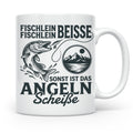 Angler Tasse Hecht Spruch Fischlein Beisse, Lustige Kaffeeta – Weiß [farbe:weiß]