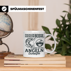 Angler Tasse Hecht Spruch Fischlein Beisse, Lustige Kaffeeta – Weiß [farbe:weiß]