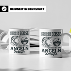 Angler Tasse Hecht Spruch Fischlein Beisse, Lustige Kaffeeta – Weiß [farbe:weiß]