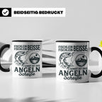 Angler Tasse Hecht Spruch Fischlein Beisse, Lustige Kaffeeta – Schwarz [farbe:schwarz]