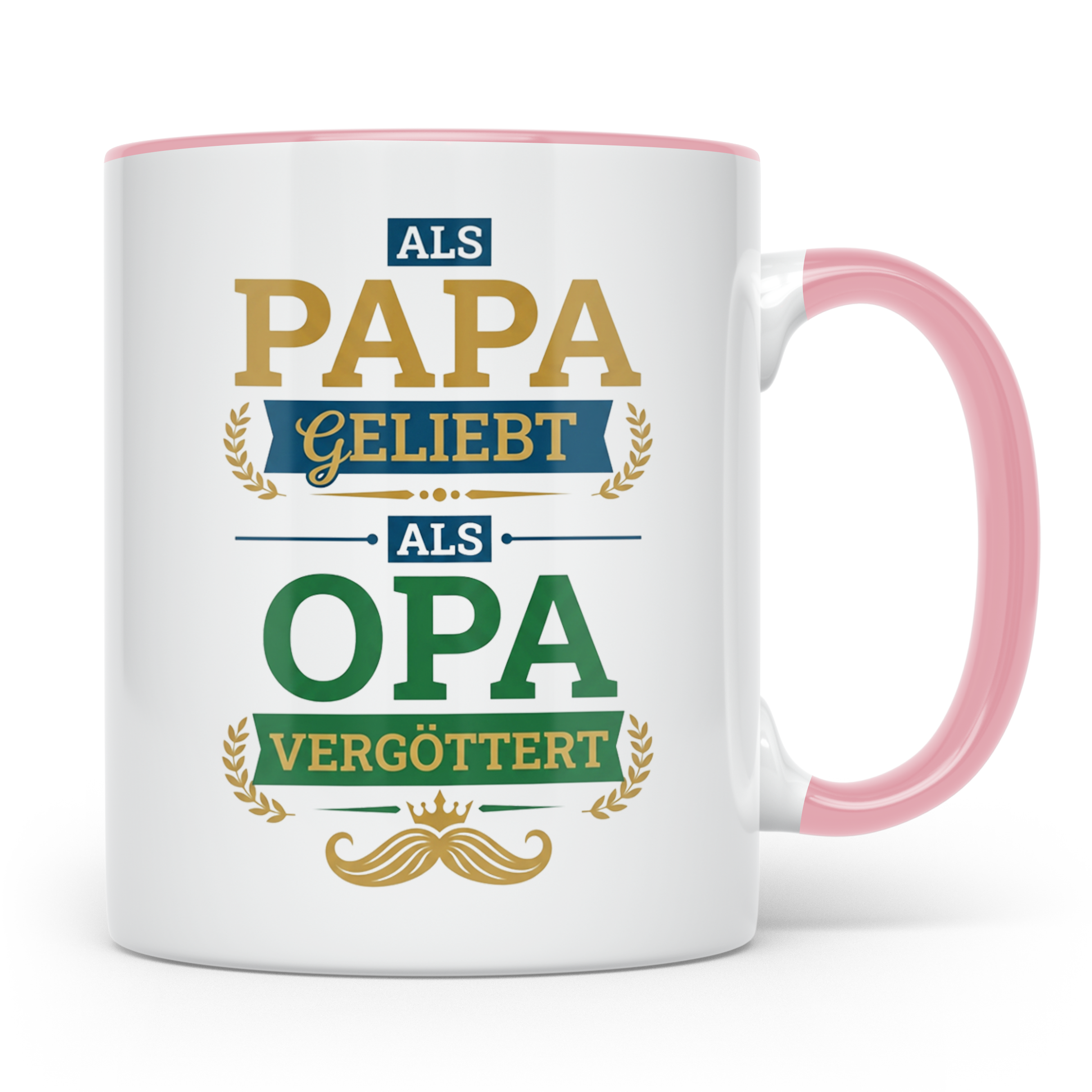 Opa Tasse 'Als Papa geliebt, als Opa vergöttert' Geschenk fü – Rosa [farbe:rosa]