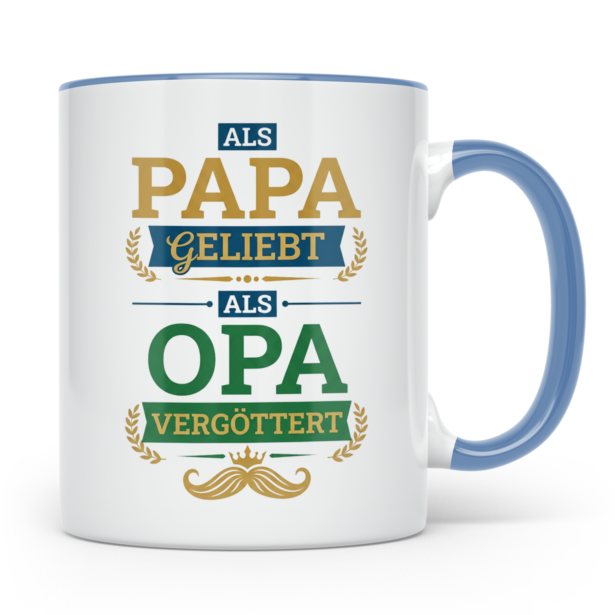 Opa Tasse 'Als Papa geliebt, als Opa vergöttert' Geschenk fü – Blau [farbe:blau]