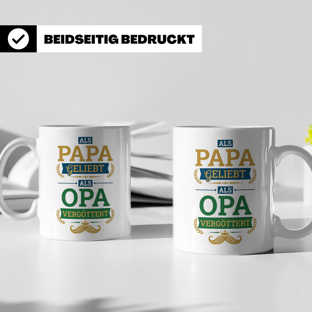 Opa Tasse 'Als Papa geliebt, als Opa vergöttert' Geschenk fü – Weiß [farbe:weiß]
