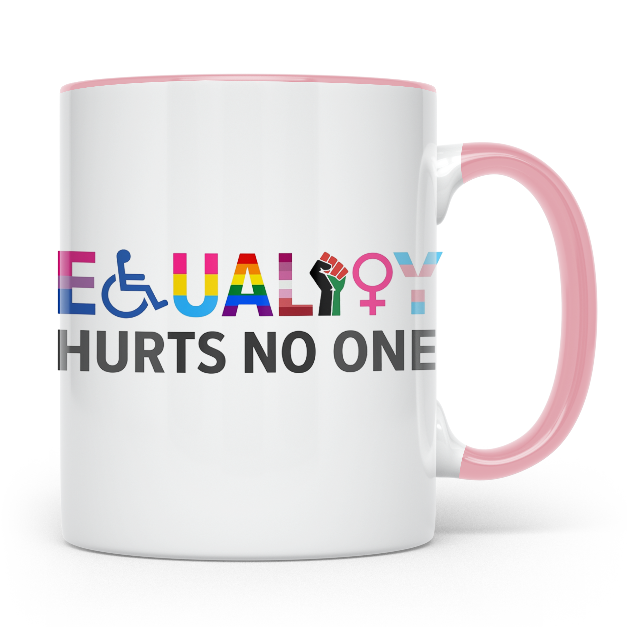 Gleichberechtigung Tasse Equality hurts no one, LGBTQIA+ Pri – Rosa [farbe:rosa]