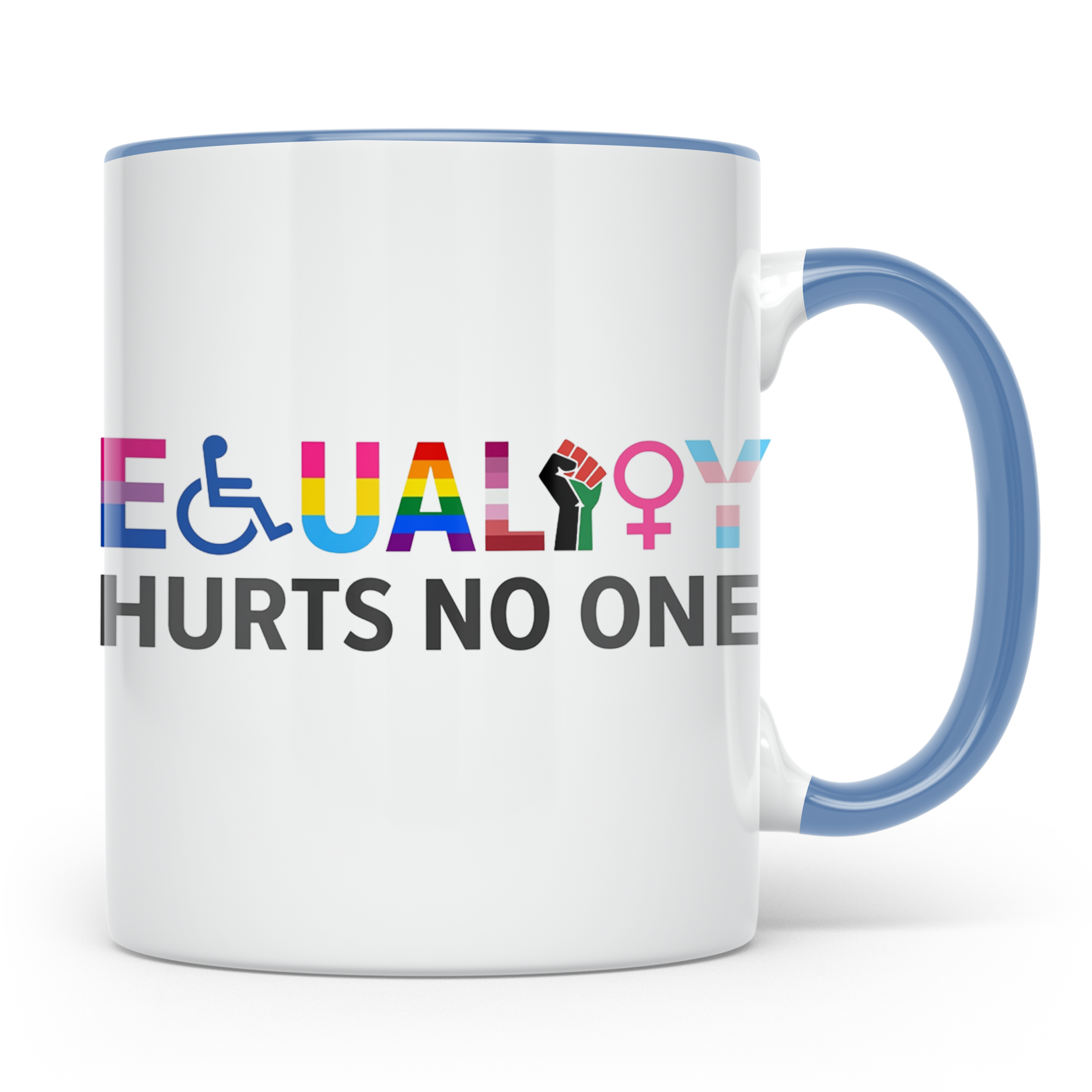 Gleichberechtigung Tasse Equality hurts no one, LGBTQIA+ Pri – Blau [farbe:blau]