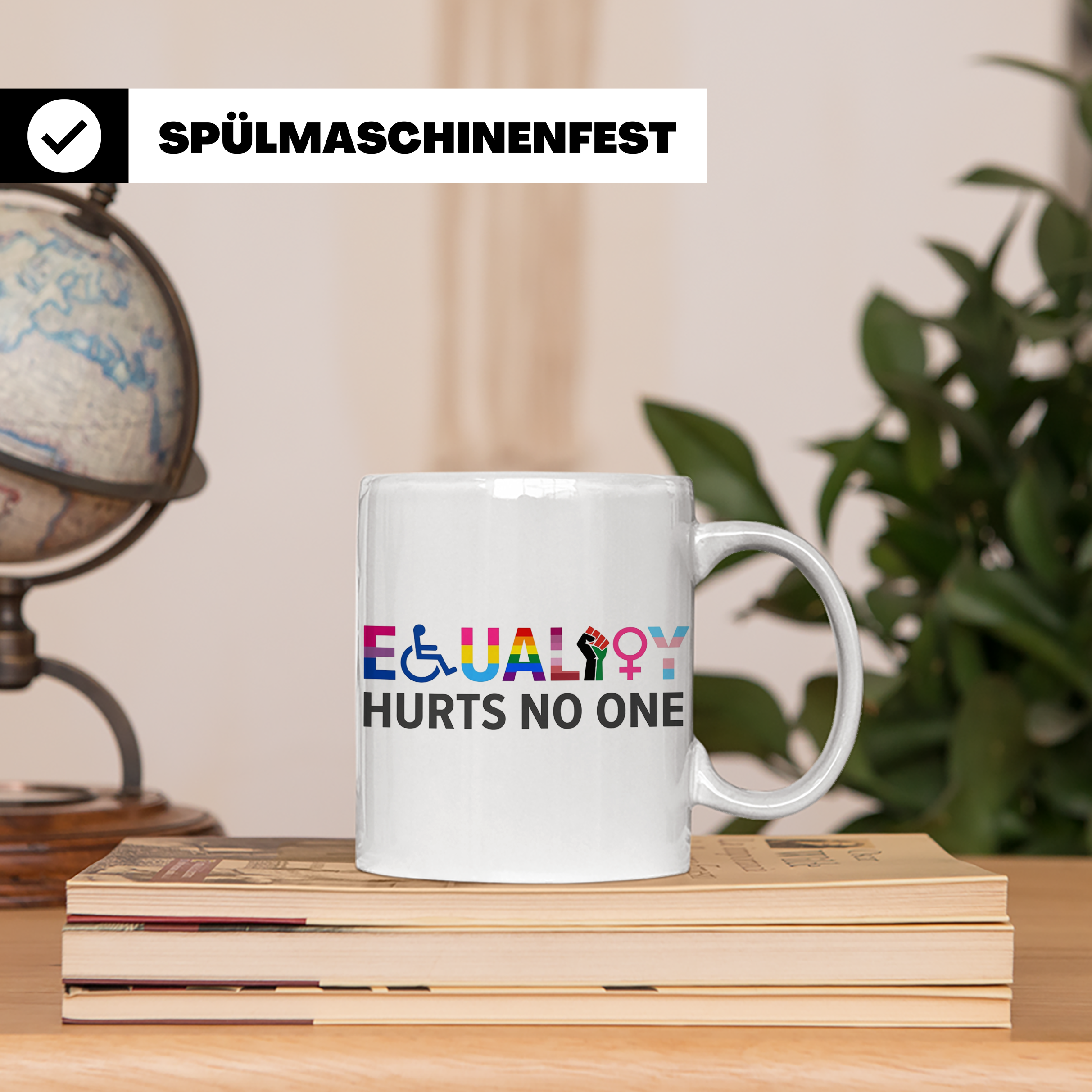 Gleichberechtigung Tasse Equality hurts no one, LGBTQIA+ Pri – Weiß [farbe:weiß]