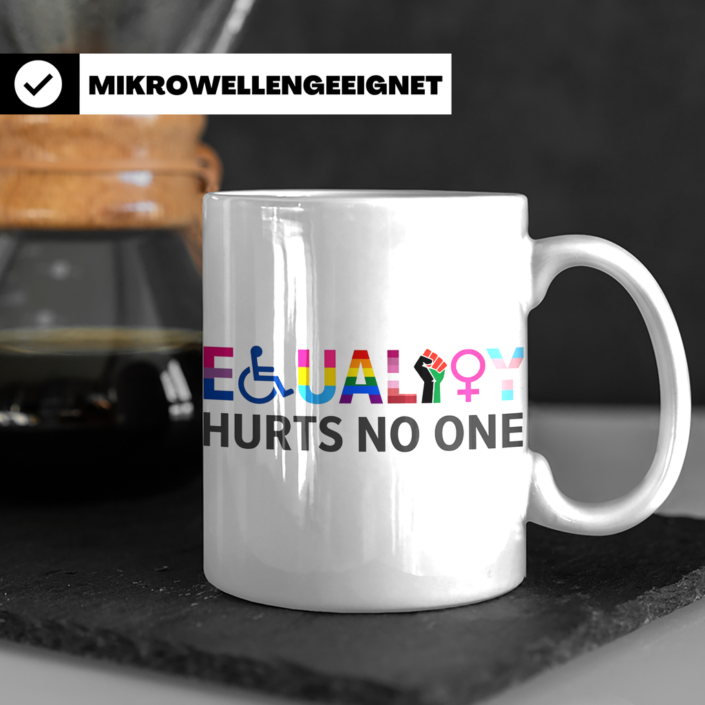 Gleichberechtigung Tasse Equality hurts no one, LGBTQIA+ Pri – Weiß [farbe:weiß]