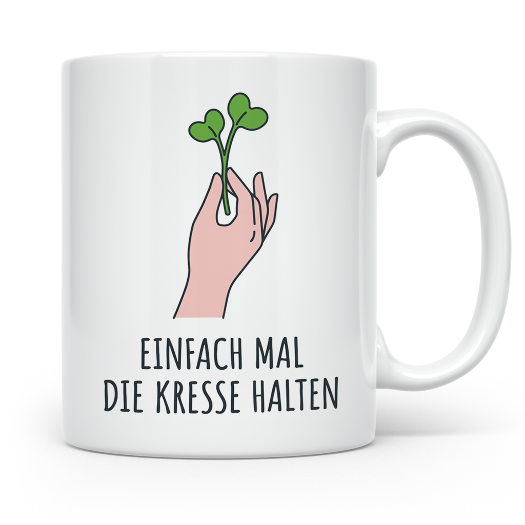 Einfach mal die Kresse halten Tasse | Lustiges Gärtner Gesch – Weiß [farbe:weiß]