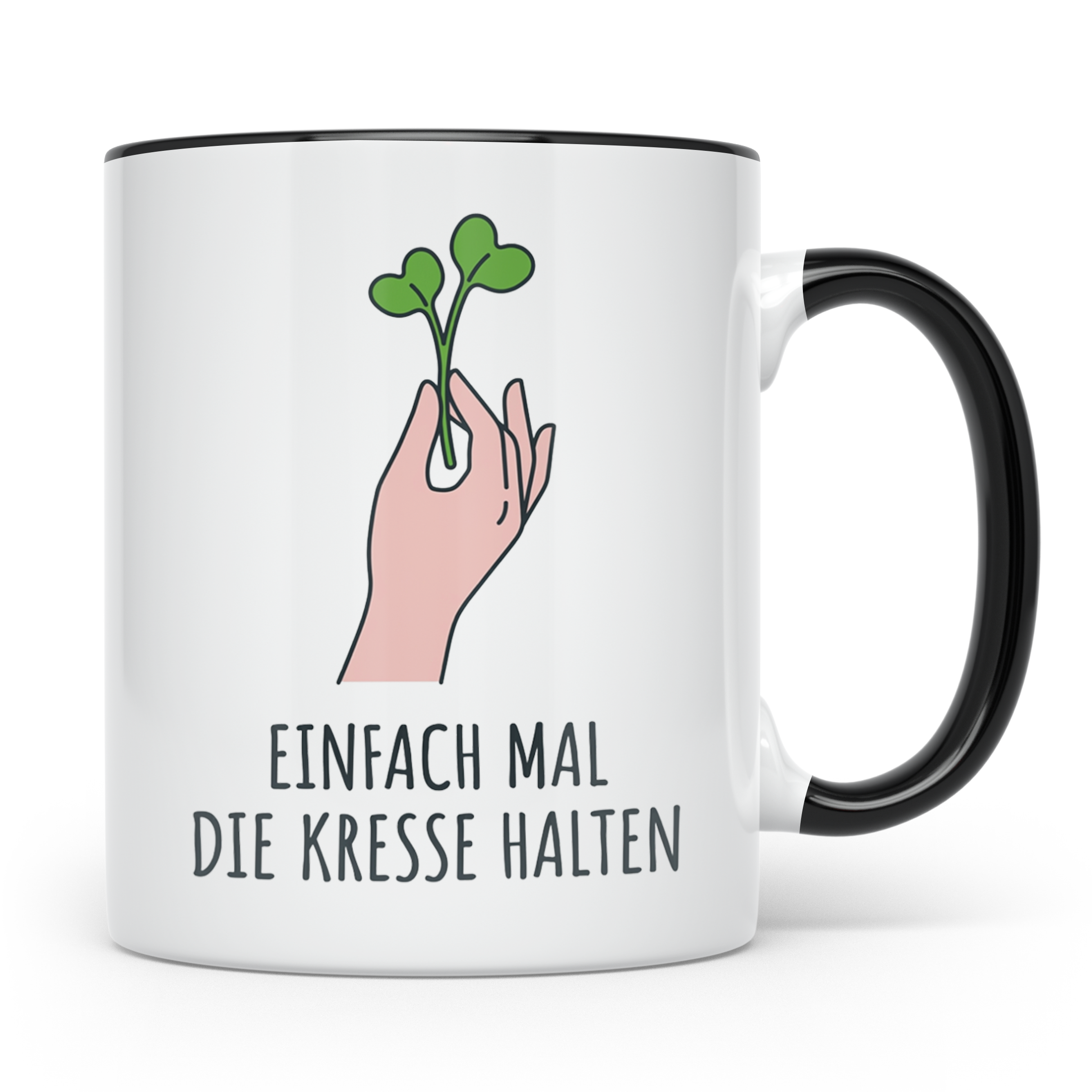Einfach mal die Kresse halten Tasse | Lustiges Gärtner Gesch – Schwarz [farbe:schwarz]