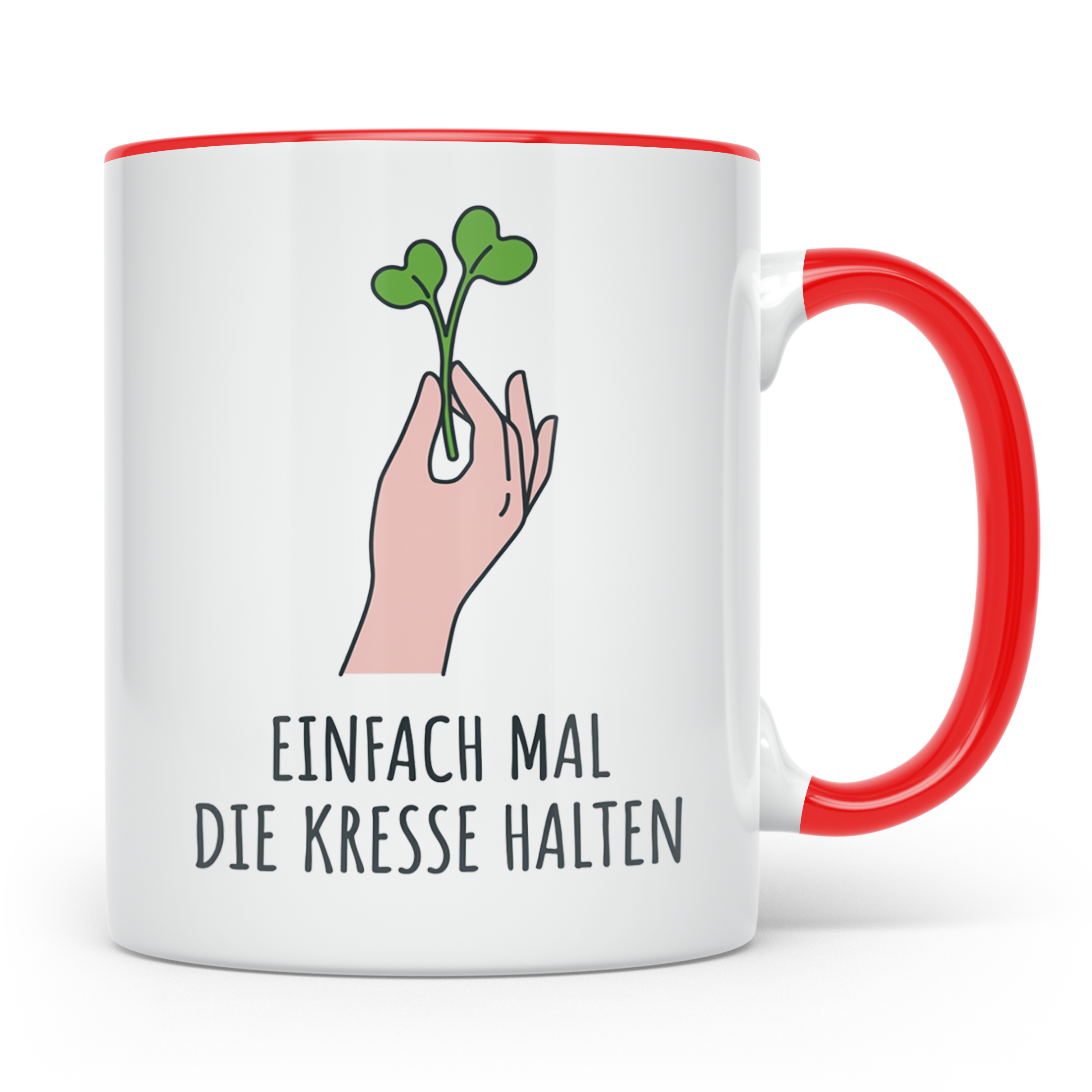 Einfach mal die Kresse halten Tasse | Lustiges Gärtner Gesch – Rot [farbe:rot]