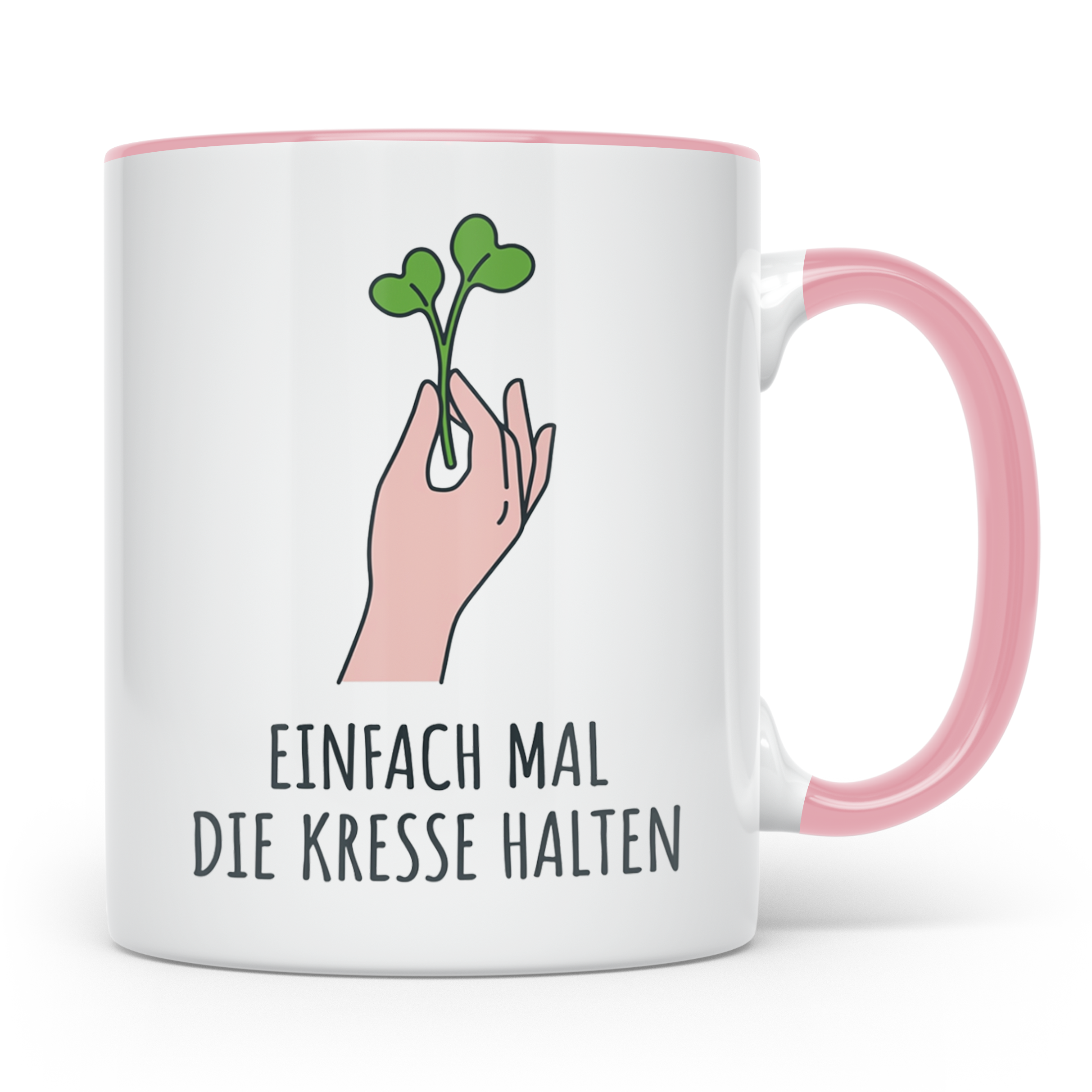 Einfach mal die Kresse halten Tasse | Lustiges Gärtner Gesch – Rosa [farbe:rosa]