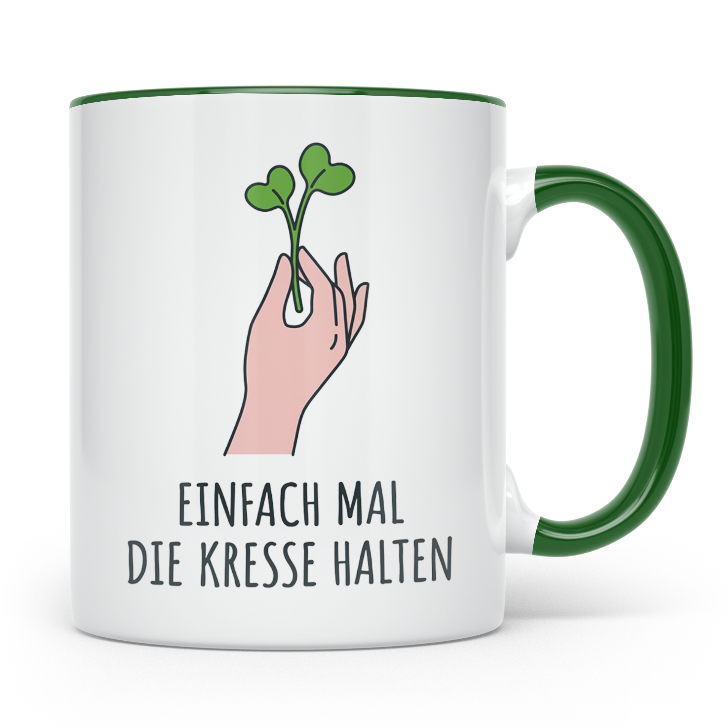 Einfach mal die Kresse halten Tasse | Lustiges Gärtner Gesch – Grün [farbe:grün]