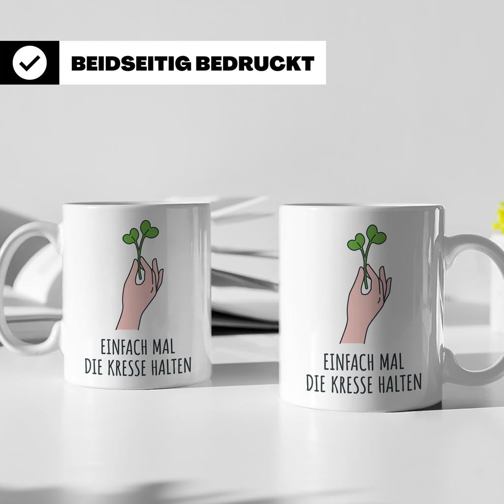 Einfach mal die Kresse halten Tasse | Lustiges Gärtner Gesch – Weiß [farbe:weiß]