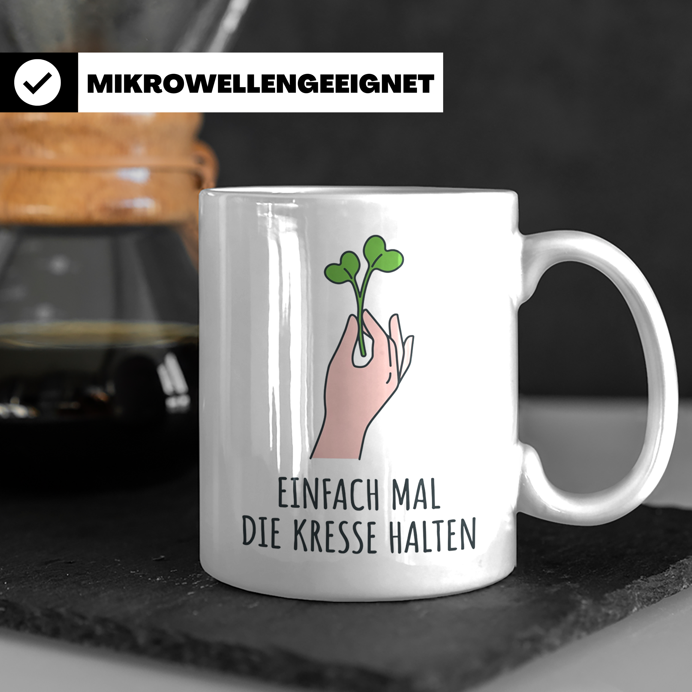 Einfach mal die Kresse halten Tasse | Lustiges Gärtner Gesch – Weiß [farbe:weiß]
