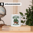 Holzfäller Tasse mit Spruch Wenn der Wald ruft | Kettensäge  – Weiß [farbe:weiß]