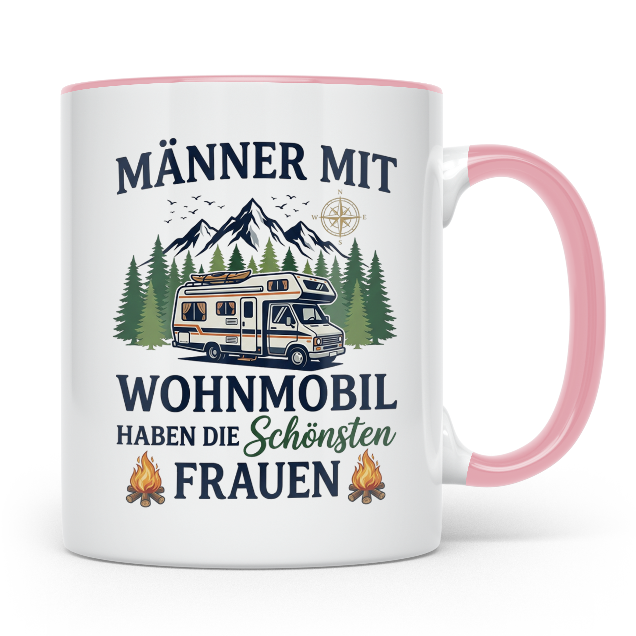 Wohnmobil Tasse Männer mit schönsten Frauen lustiger Spruch  – Rosa [farbe:rosa]