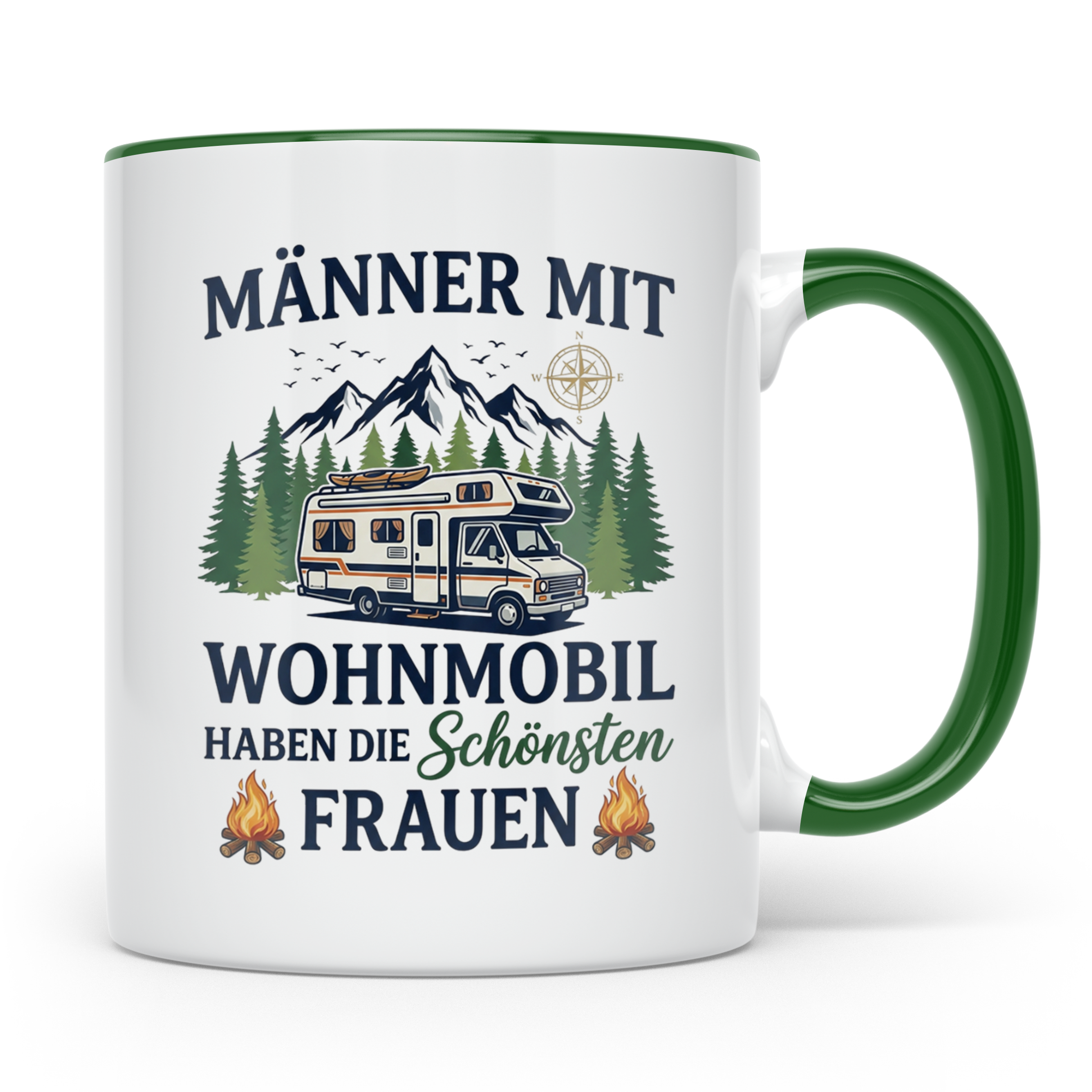 Wohnmobil Tasse Männer mit schönsten Frauen lustiger Spruch  – Grün [farbe:grün]