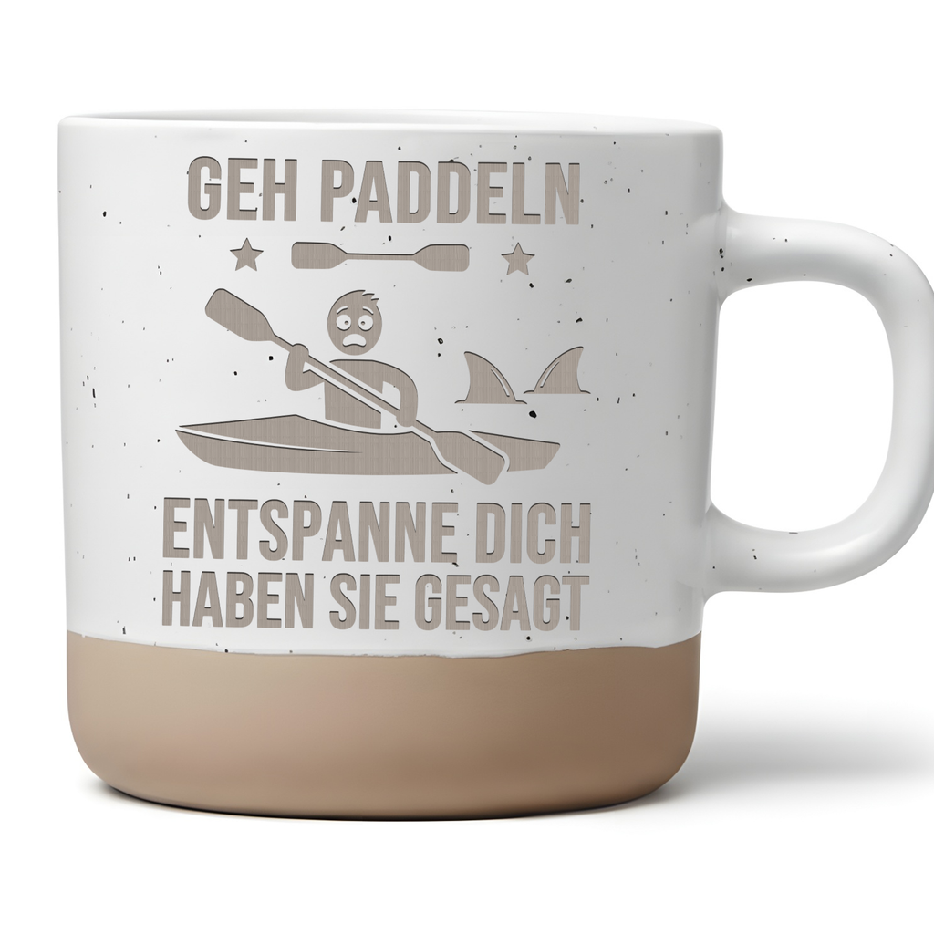 Tasse Geh paddeln entspanne dich Geschenk Kajakfahrer Becher Kaffeetas – Bild 1