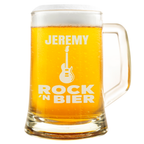 Personalisierter Bierkrug Rock Musik Geschenk Männer Gitarre Bier Spruch Musiker Geschenkidee