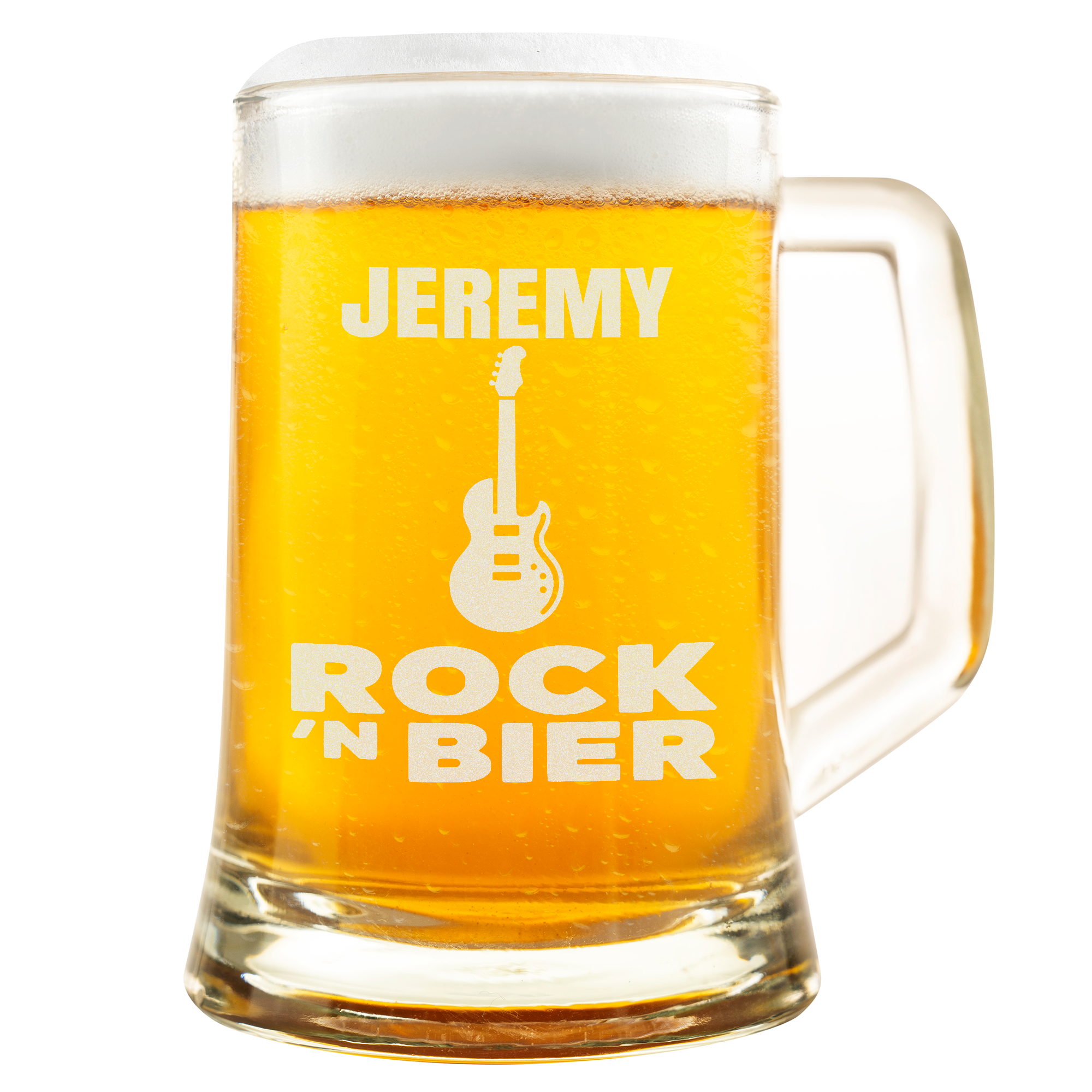 Personalisierter Bierkrug Rock Musik Geschenk Männer Gitarre Bier Spruch Musiker Geschenkidee