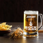 Personalisierter Bierkrug Rock Musik Geschenk Männer Gitarre Bier Spruch Musiker Geschenkidee