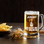 Personalisierter Bierkrug Rock Musik Geschenk Männer Gitarre Bier Spruch Musiker Geschenkidee
