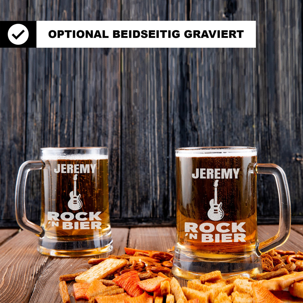 Personalisierter Bierkrug Rock Musik Geschenk Männer Gitarre Bier Spruch Musiker Geschenkidee