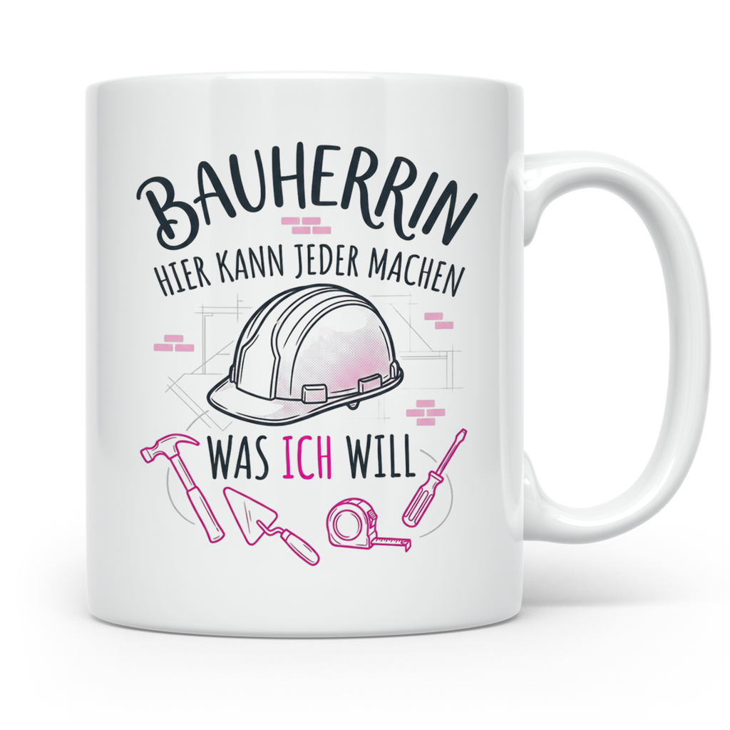 Bauherrin Tasse mit Spruch | Geschenk für Frauen zum Hausbau – Weiß [farbe:weiß]