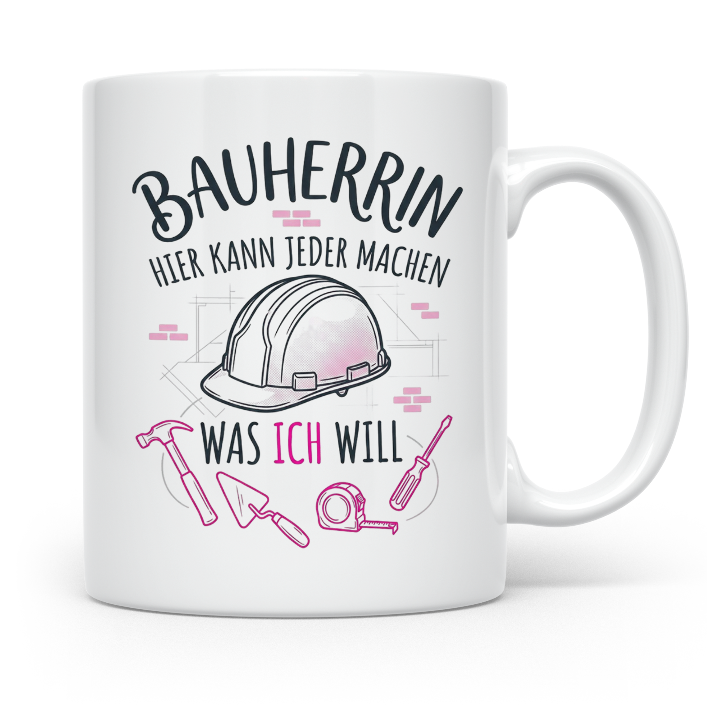 Bauherrin Tasse mit Spruch | Geschenk für Frauen zum Hausbau – Weiß [farbe:weiß]