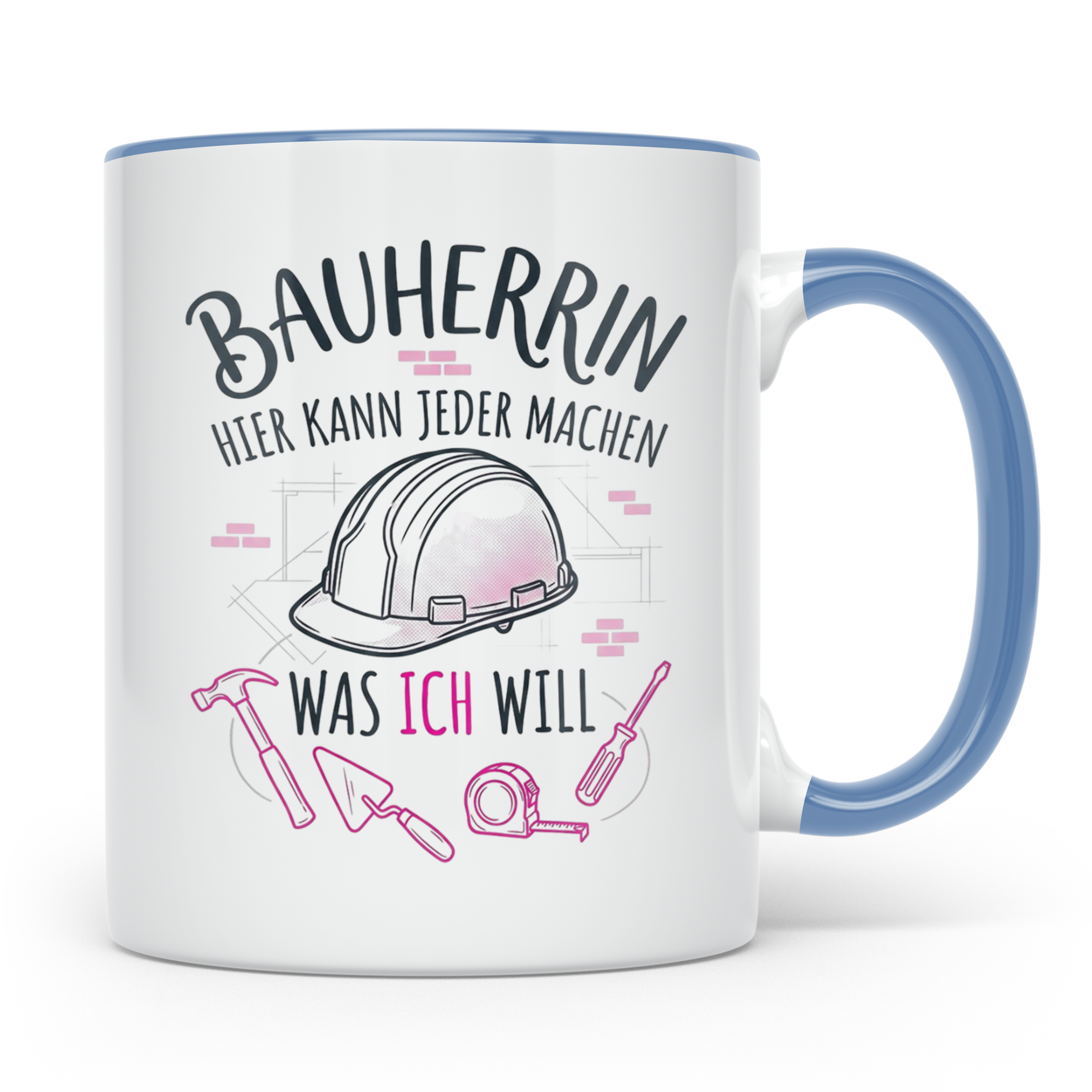 Bauherrin Tasse mit Spruch | Geschenk für Frauen zum Hausbau – Blau [farbe:blau]