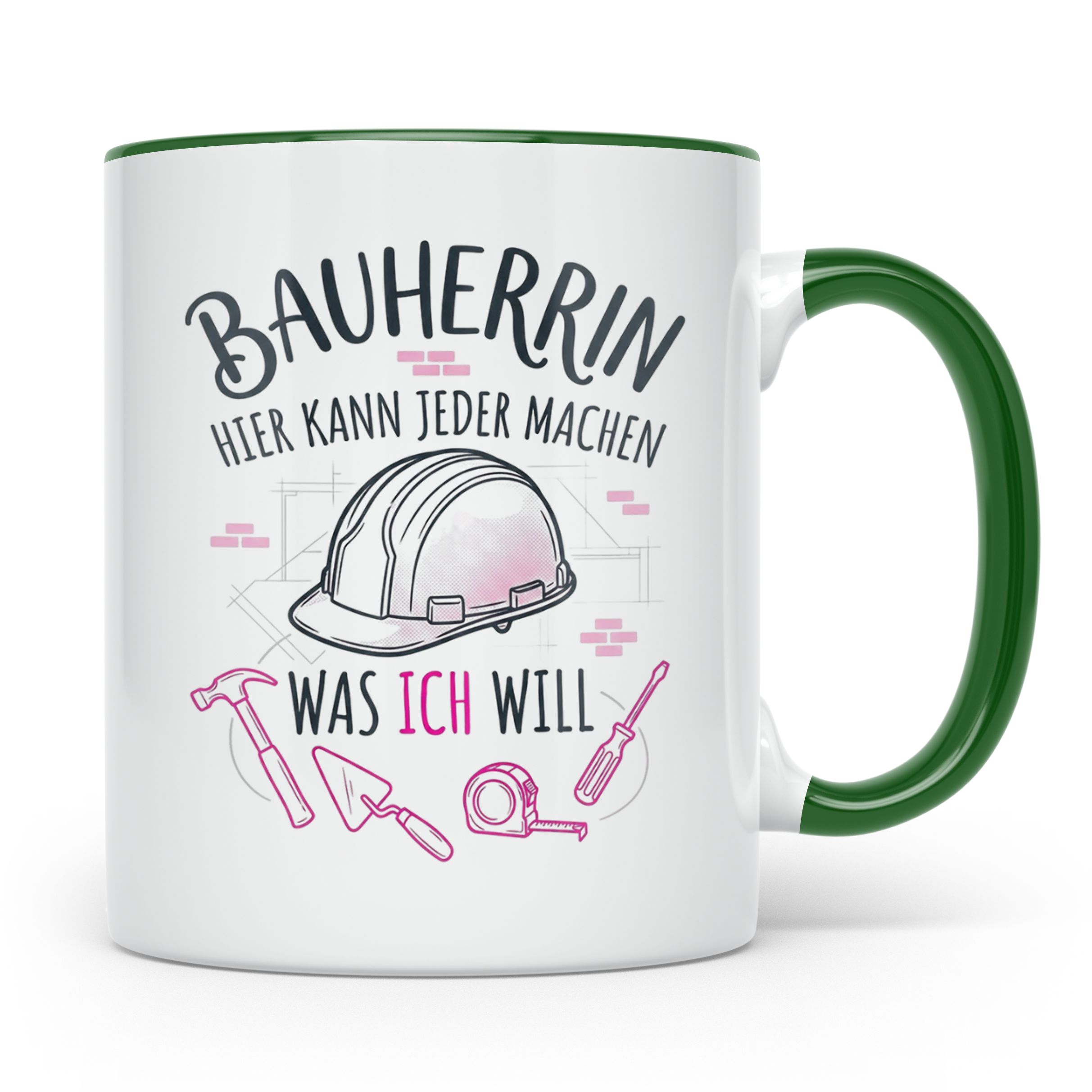 Bauherrin Tasse mit Spruch | Geschenk für Frauen zum Hausbau – Grün [farbe:grün]