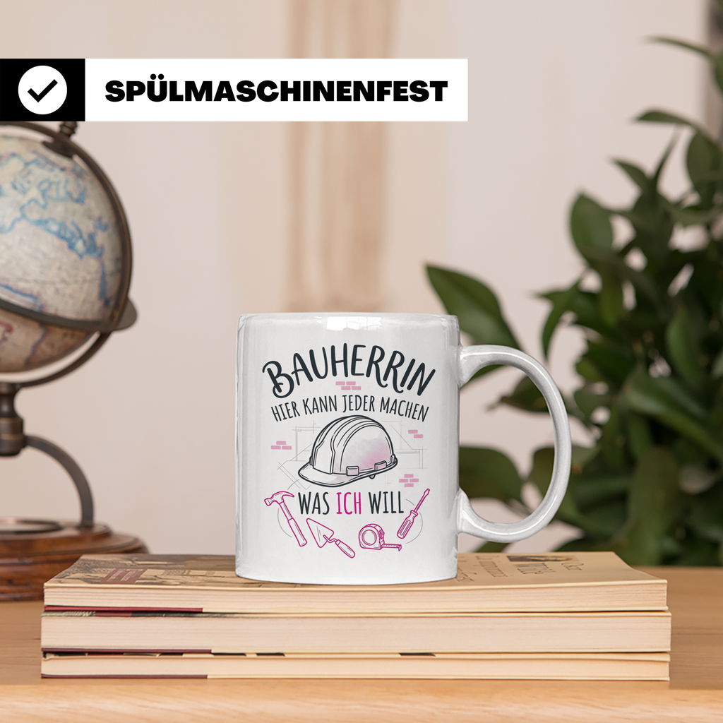 Bauherrin Tasse mit Spruch | Geschenk für Frauen zum Hausbau – Weiß [farbe:weiß]