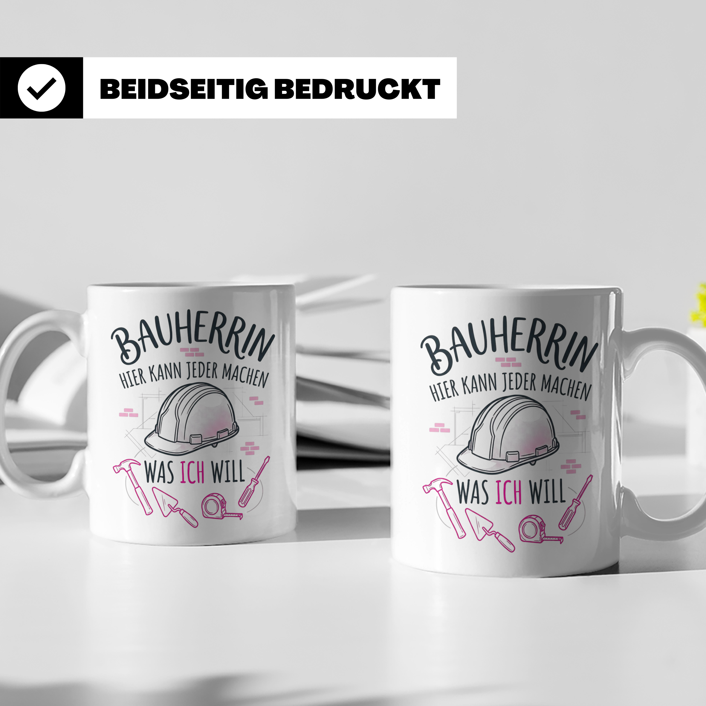 Bauherrin Tasse mit Spruch | Geschenk für Frauen zum Hausbau – Weiß [farbe:weiß]