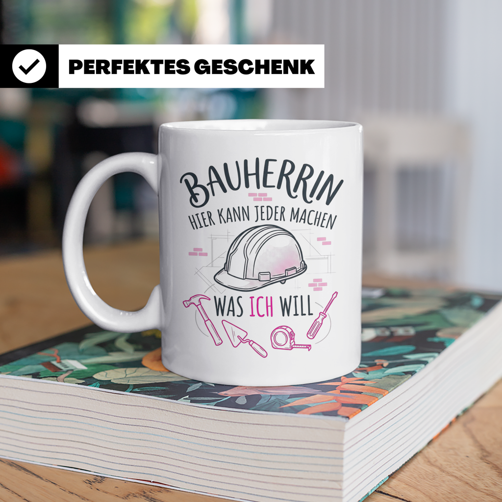 Bauherrin Tasse mit Spruch | Geschenk für Frauen zum Hausbau – Weiß [farbe:weiß]