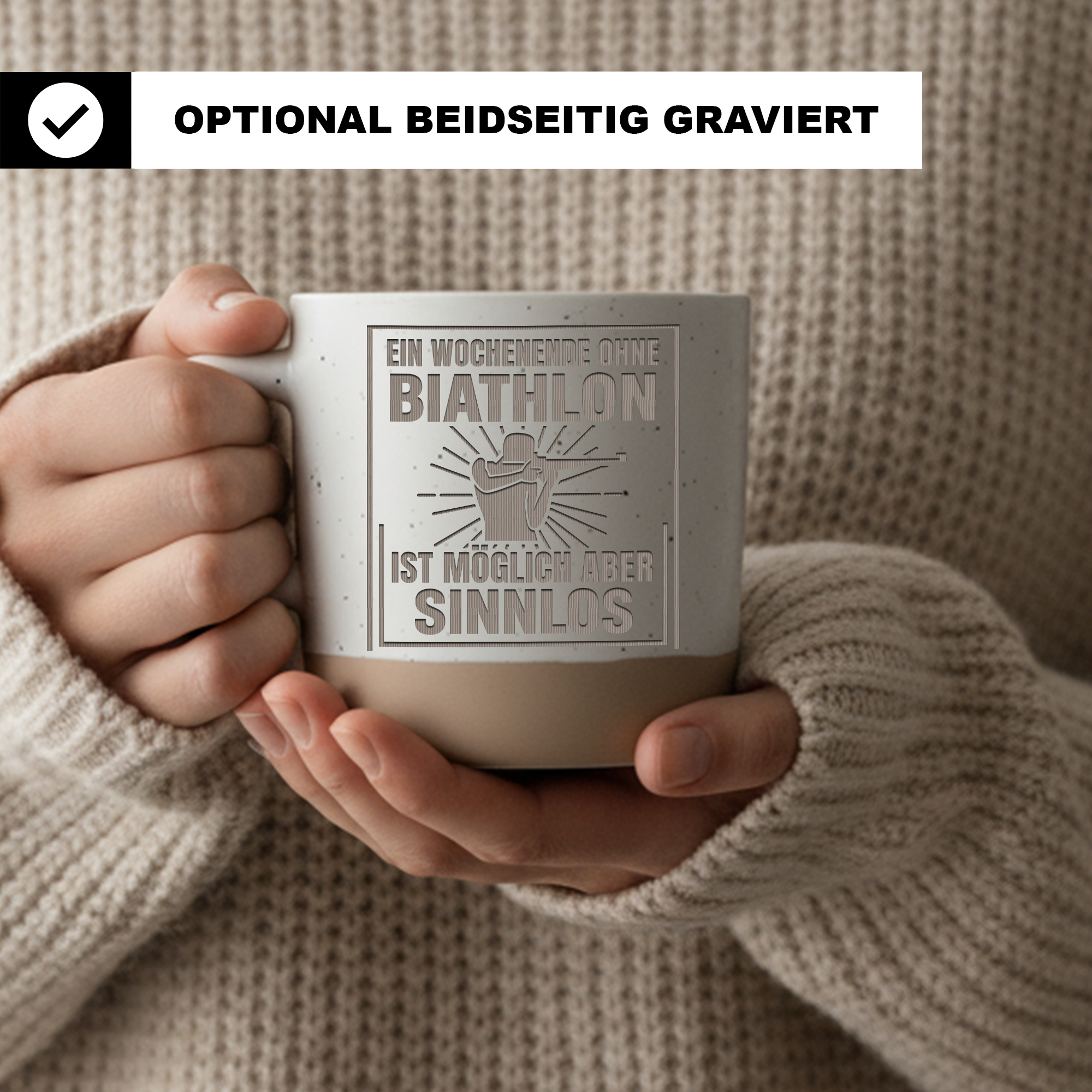 Tasse Ein Wochenende ohne Biathlon ist möglich aber sinnlos Geschenk B – Bild 2